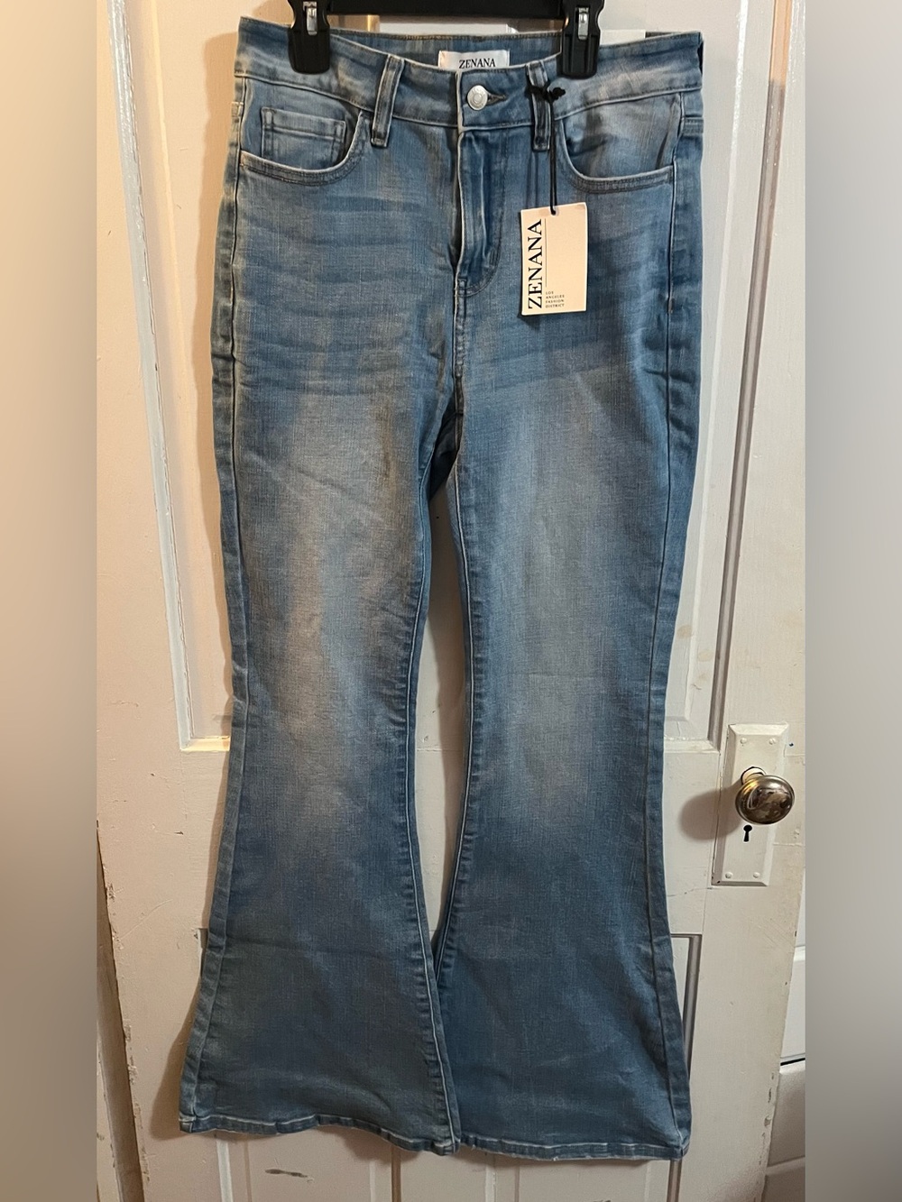 NWT Zenana Women's Light Blue High Waisted Flared Jeans